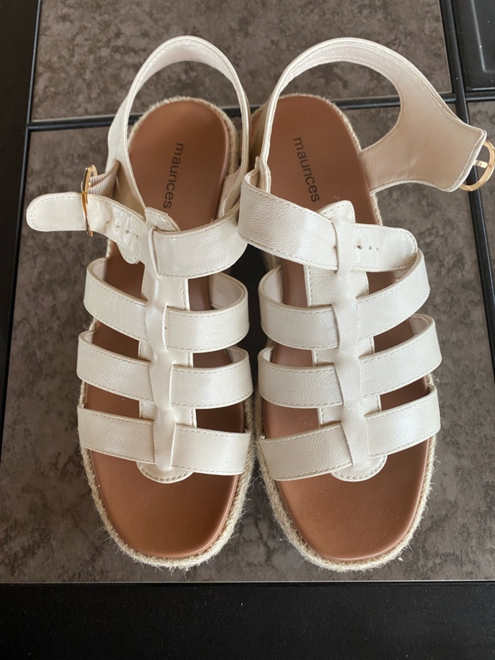 Maurices Ivory Multi-Strap Espadrille Sandals